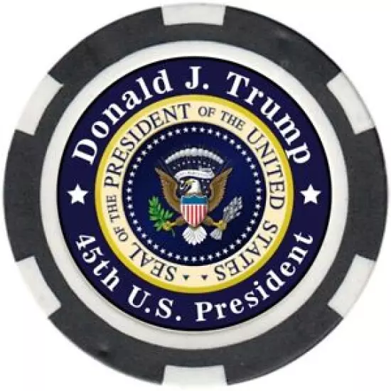 Donald J Trump 45th President - poker chip - golf ball markers - Gift SET of 5