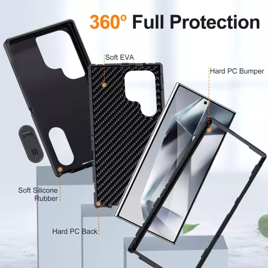 For Samsung Galaxy S24 Ultra 5G Heavy Kickstand Case Holder Cover / Accessories