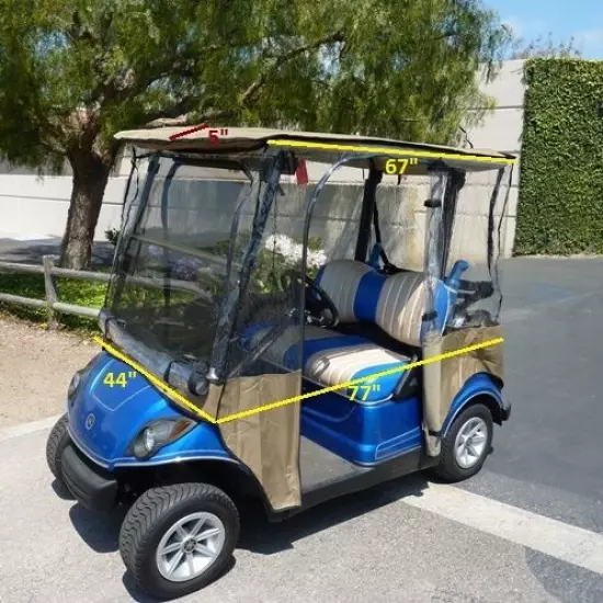 Golf cart enclosure 2 seater exclusively for Yamaha YDR Model - all weather