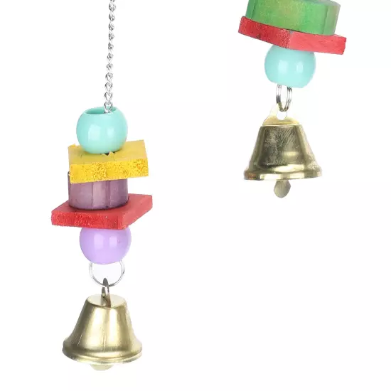 Pet Bird Swing Chew Toy Hanging Cage Multicolored Acrylic Wooden For Small M AD5