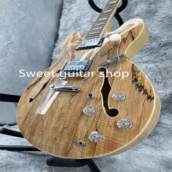 new ES-335 Semi Hollow Natural Electric Guitart 2H Pickup Fixed Bridge Fast Ship