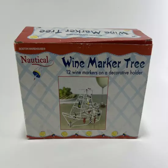 Boston Warehouse Nautical Wine Marker Tree W/ 12 Markers