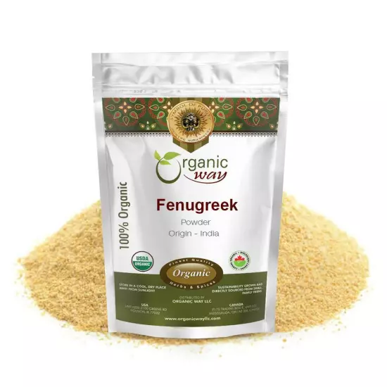 Organic Way Fenugreek / Methi Powder - Kosher & USDA Certified - (1LBS / 16Oz)