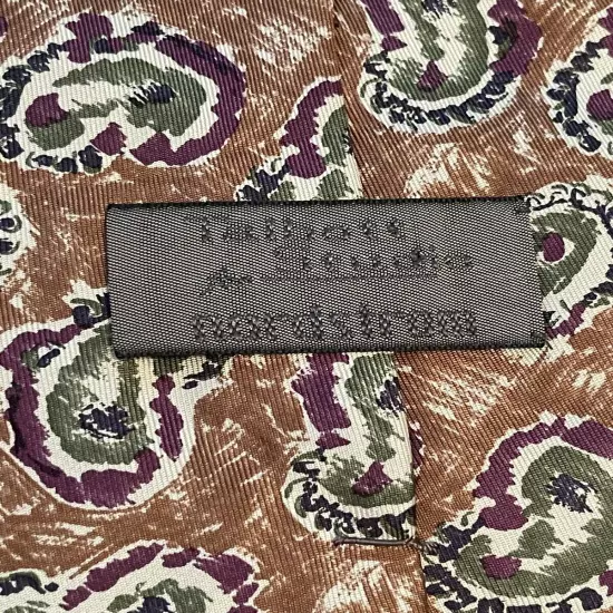 Talbott Studio For Nordstrom Brown Green Purple Hand Made 100% Silk