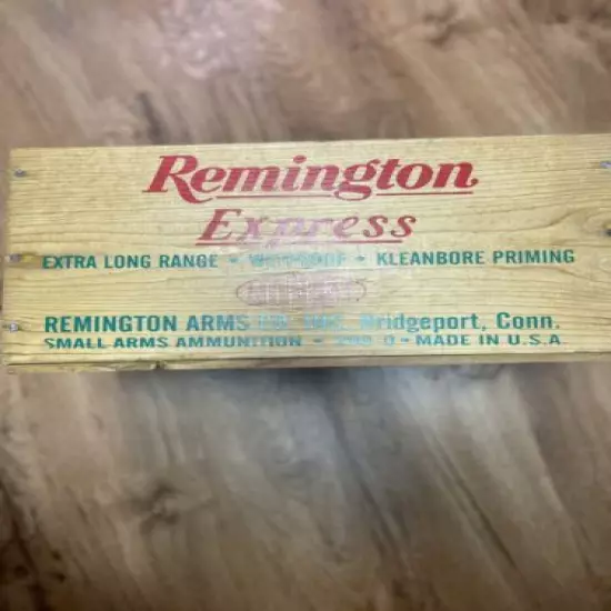 REMINGTON EXPRESS 20 GA. WOOD AMMO BOX ~ 500 SHELLS