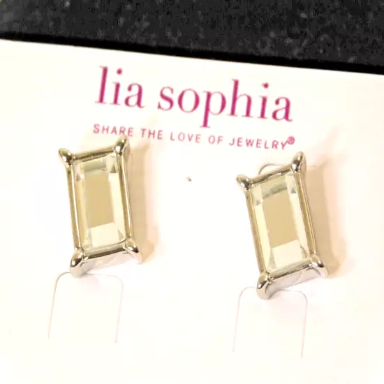 Beautiful Lia Sophia FAIREST OF THEM ALL Earrings, Silver, Cut Crystals, NWT