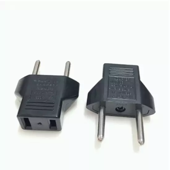 2Pin European Standard Plug Adapter USA To Europe Travel Power Converter Adapter