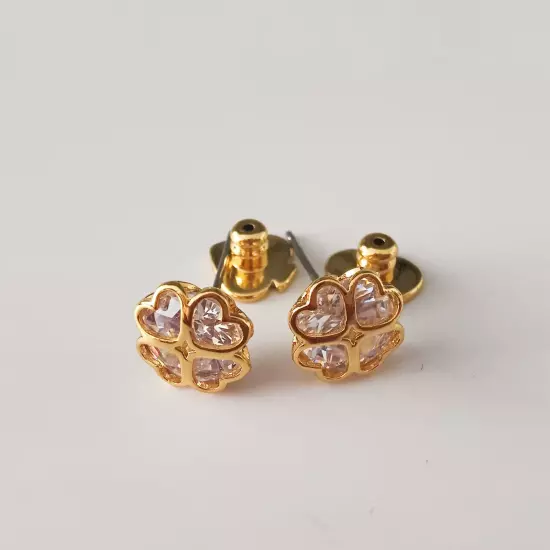 Kate Spade New York Something Sparkly Four Leaf Clover Zircon Stud Earrings