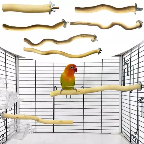 Bird Perch Stand Natural Wood Bird Cage Perch For Budgie, Finch, Parr