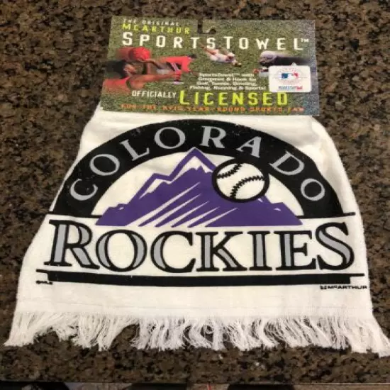 New! MLB Colorado Rockies. Golf Sport Towel w/ Grommet & Hook McArthur Sports