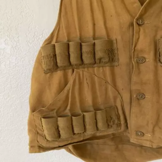 Vintage Game Shotgun Hunting Vest Large Khaki Brown