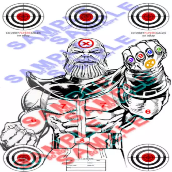 (50) Thanos Infinity Cardstock Shooting Range Targets 12" x 18" War 2