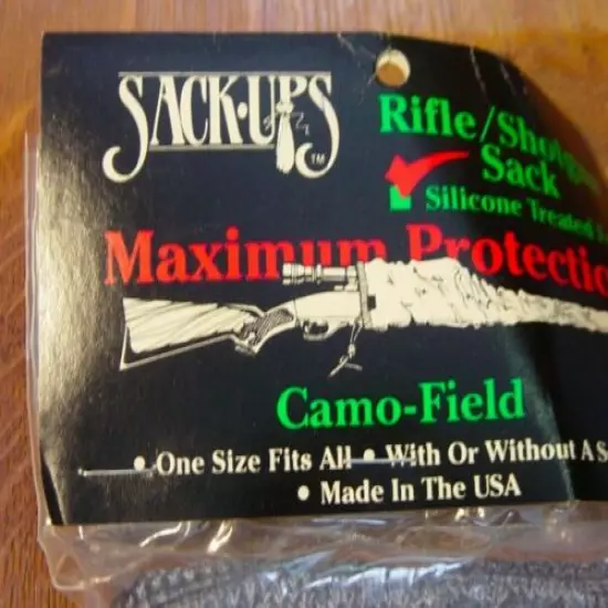 New SackUps Shotgun or Rifle Sleeve for Storage ~ USA Made ~ OSFM ~ Camo Field