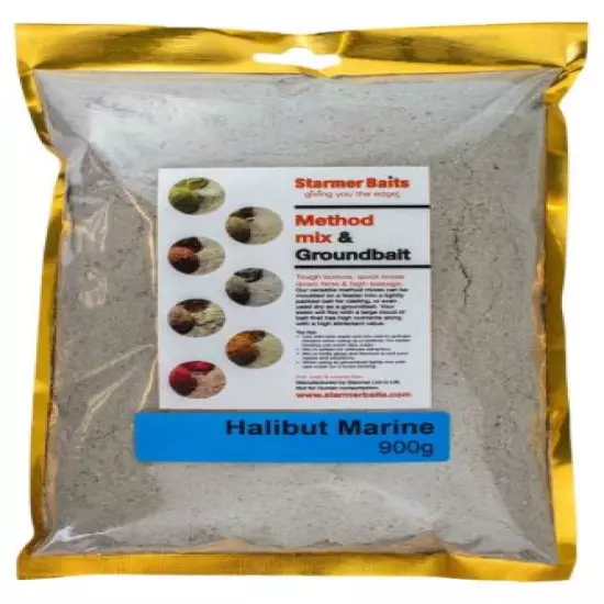 Halibut marine method mix and ground bait for carp and coarse fishing