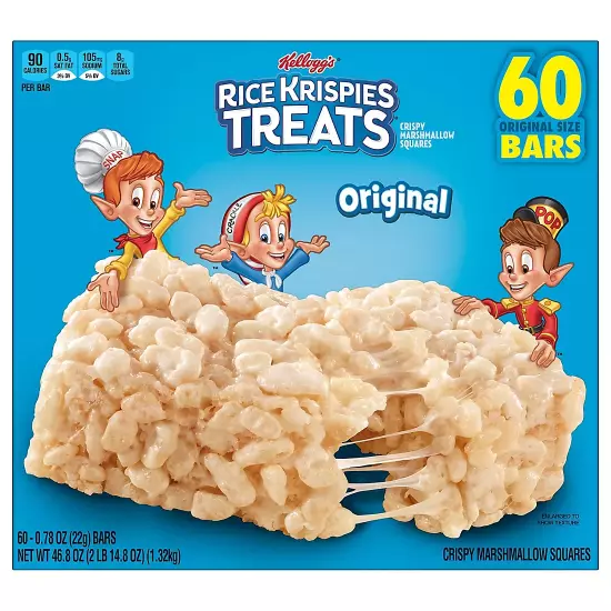 Kellogg's Rice Krispies Treats, Crispy Marshmallow Squares - 60 bars