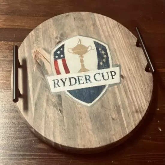 New Ryder Cup Wood 15" drink / ottoman tray - GOLF