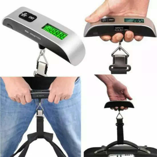 50kg/10g Portable Travel LCD Digital Hanging Luggage Scale Electronic Weight US