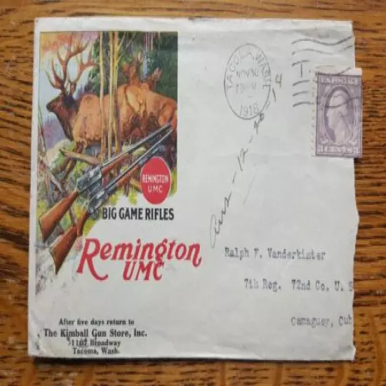 Remington UMC big game 1918 envelope brochure elk hunting cover