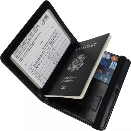 Slim Leather Travel Passport Wallet Holder RFID Blocking ID Card Case Cover US