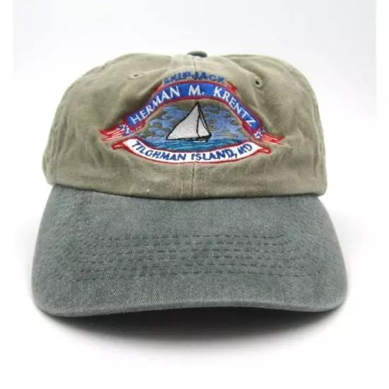 Skipjack M Krentz Sailboat Tilghman Island Maryland Adjustable Hat (B)