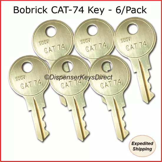 Bobrick CAT-74 Key - (6/pk.) for Paper Towel & Toilet Tissue Dispensers