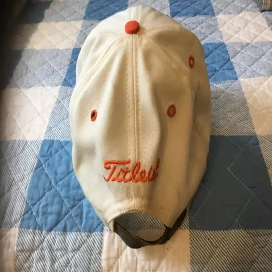 Titleist New Era Hat/Cap Adj. Strap Back Orange & White W/ Orange Script Golf