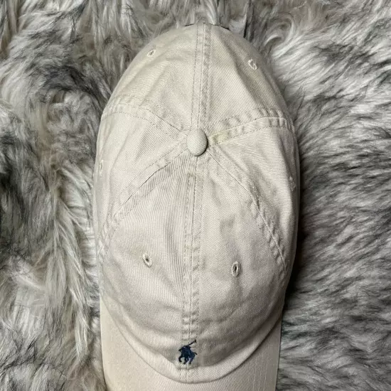 Polo Ralph Lauren Hat Cap Strap Mens Beige Pony Adjustable Preppy Golf DAD