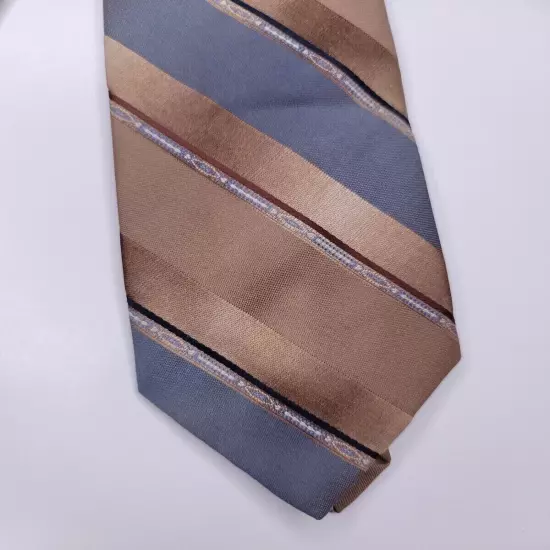 G Galvani Mens Formal Necktie 56"Lx3"W Brown/Gray Neck Tie