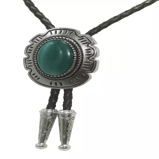 Moranse Bolo Tie with Bear Catch And Gem Stone Celtic Parterre Style Genuine ...