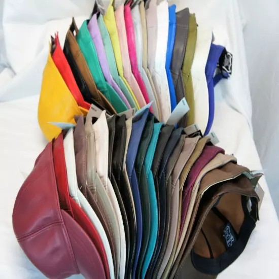 New 100% Real Genuine Lambskin Leather Baseball Cap Hat Sports Visor 40 COLORS