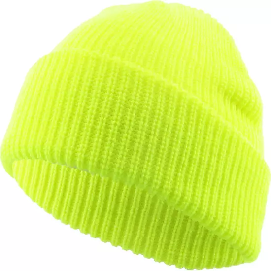 Warm Winter Knit Cuff Beanie Cap Fisherman Watch Cap Daily Ski Hat Skully