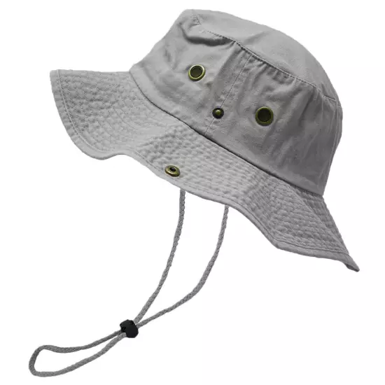 Unisex 100% Cotton Bucket Hat Fishing Camping Safari Boonie Sun Brim Summer Cap