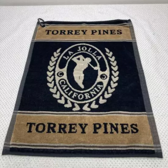 Vintage Torrey Pines California Golf Bag Towel with clip 23x16 La Jolla