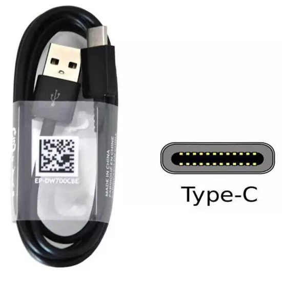 Samsung 5 feet Type-C Cable (Fast Charge) - Black (EP-DW700CBE)