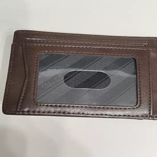 Zitahli Slim Minimalist Bifold Wallet for Men Brown with Money Clip