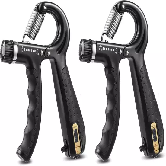 Grip Strength Trainer with Counter 2 Pack Adjustable Resistance 11 132 lbs 5 60k