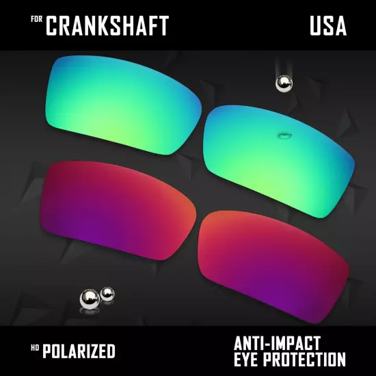 Anti Scratch Polarized Replacement Lenses for-Oakley Crankshaft OO9239 Options