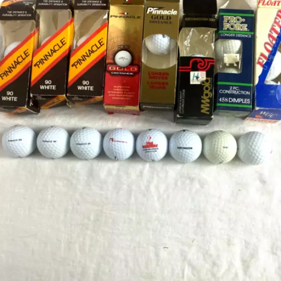 Lot of 24 Vintage Golf Balls Pinnacle 90 Gold Distance Pro Fore NWGold Floaters