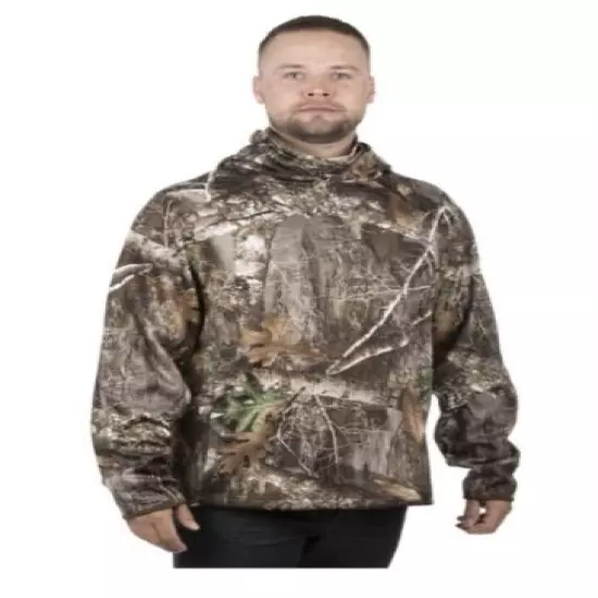 Realtree Edge Performance Pullover Hoodie w/Neck Gaiter- Camo Men's Small 34/36