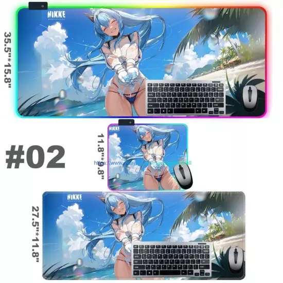 NIKKE Goddess of Victory-Helm RGB Oversized Anime Waifu Mousepad Mouse Desk Mat