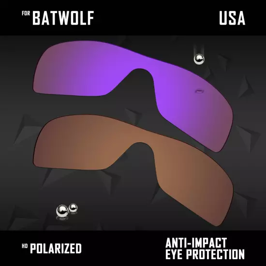 Anti Scratch Polarized Replacement Lenses for-Oakley Batwolf OO9101 Options