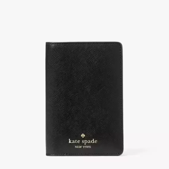 Kate Spade Madison Saffiano Leather Passport Holder Wallet Black KC577 $99