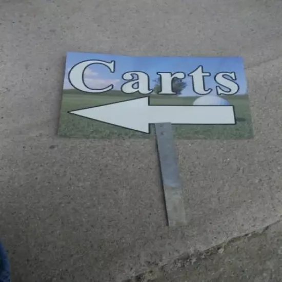 Carts here ARROW Metal 11 3/4" x 7 3/4" 14 1/2" tall yard instruction sign