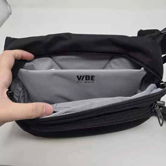 Pacsafe Vibe 100 4L Anti-Theft Travel Hip Bag Bumbag or Crossbody Sling Slate