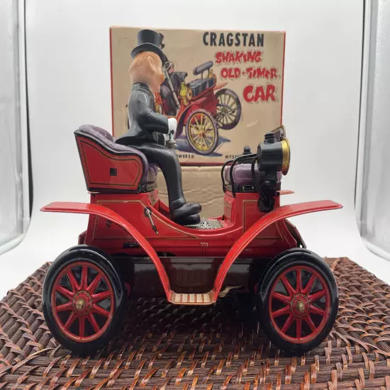 Vintage Toy Cragstan Shaking Antique Car Battery Op Metal Japan Orig Box-1943.24