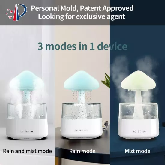 Humidification Colorful Lamp Relax Cloud Rain Diffuser Humidifier Raindrop