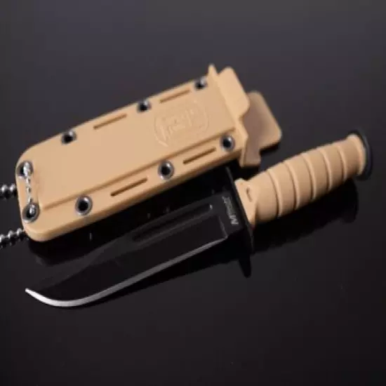 Neck Knife Special Issue Drop Point Hard Sheath Boot EDC Tactical Rubber Handle