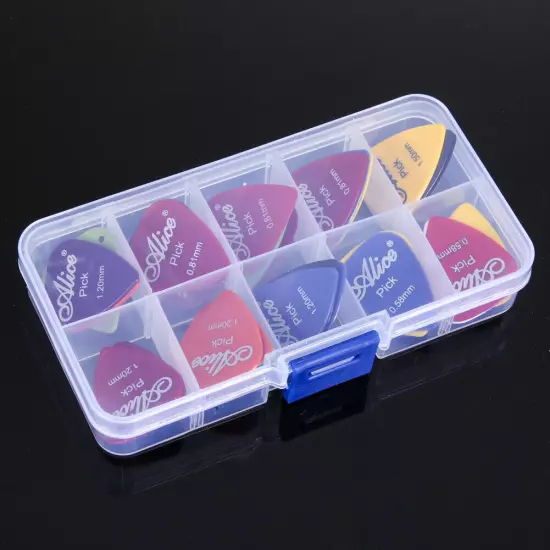 100 x Guitar Picks Acoustic Electric Plectrums 0.58/0.71/0.81/0.96/1.2/1.5 W Box