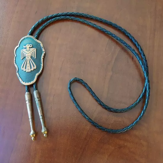 Vintage Solid Copper Thunderbird Bolo Tie