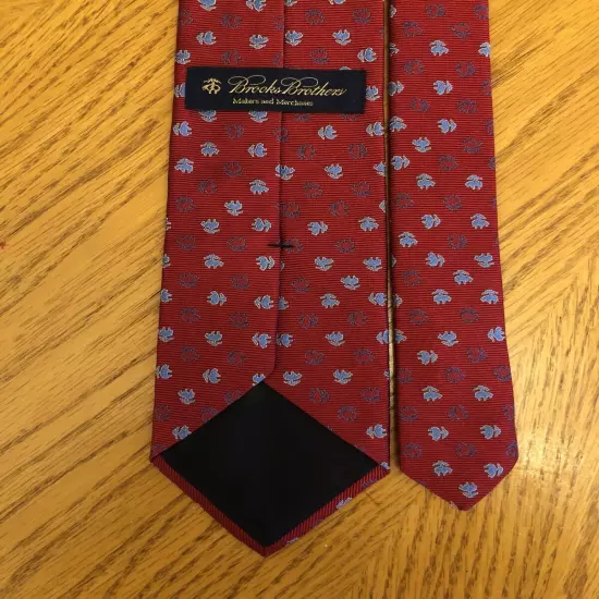 Brooks Brothers Silk Tie, Red & Blue Logo Design